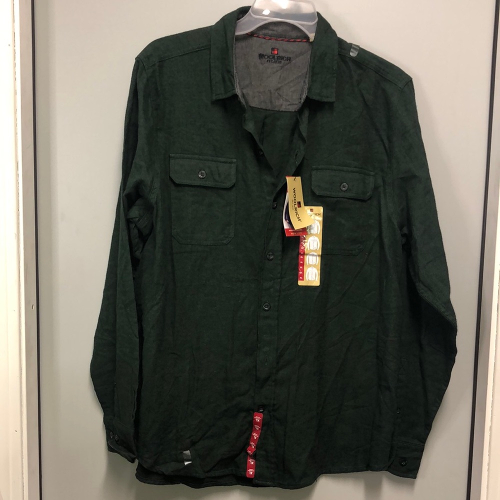 Woolrich Mens long sleeve shirt size X-Large forest green